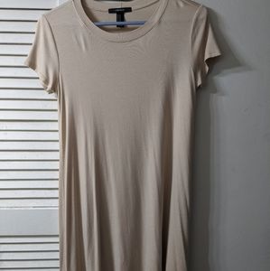 Nude color short sleeve swing dress